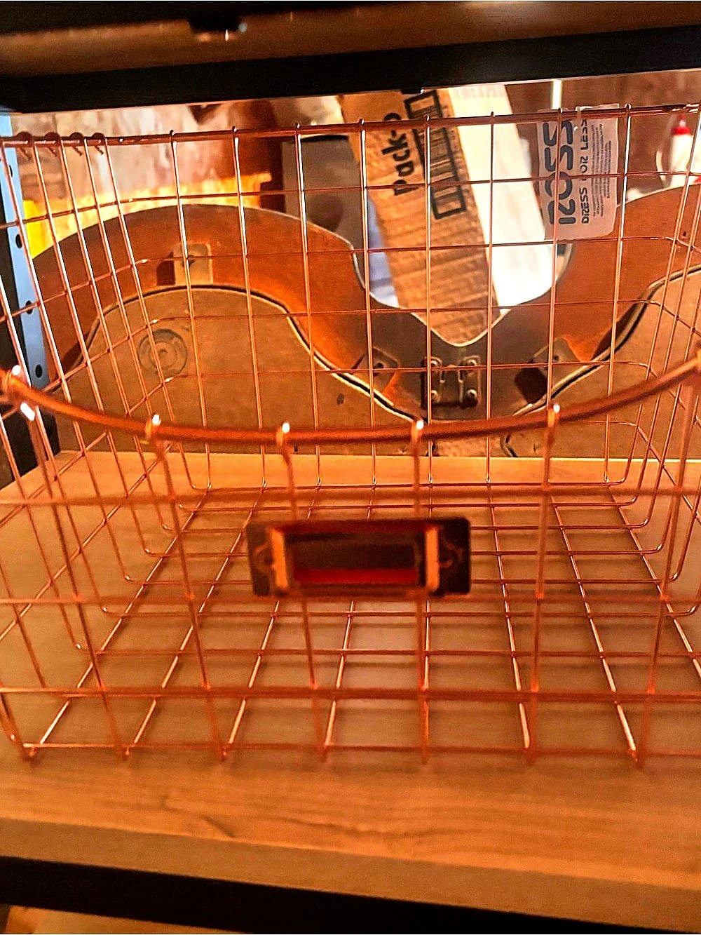 Copper-Tone Wire Storage Basket